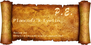 Plancsák Evelin névjegykártya